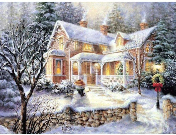 5D Diamond Painting Christmas House Paint with Diamonds Art Crystal Craft Decor