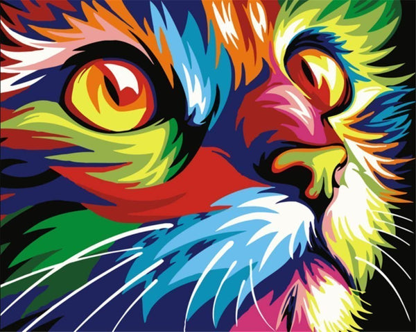 5D Diamond Painting  Colorful Cat Paint with Diamonds Art Crystal Craft Decor