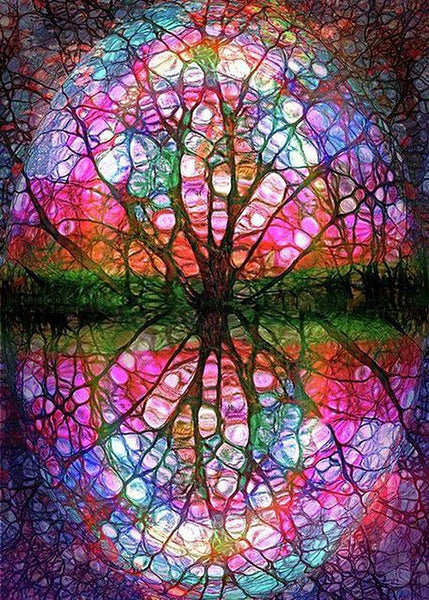 5D Diamond Painting Colorful Heart Tree Paint with Diamonds Art Crystal Craft Decor
