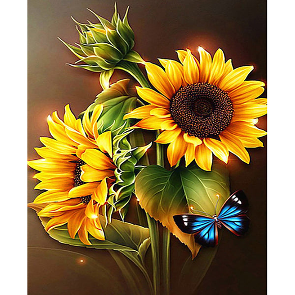 5D Diamond Painting Yellow Two Sunflowers Paint with Diamonds Art Crystal Craft Decor