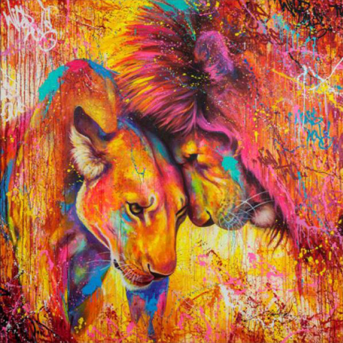 Colorful Lion 5D Diamond Painting -  – Five