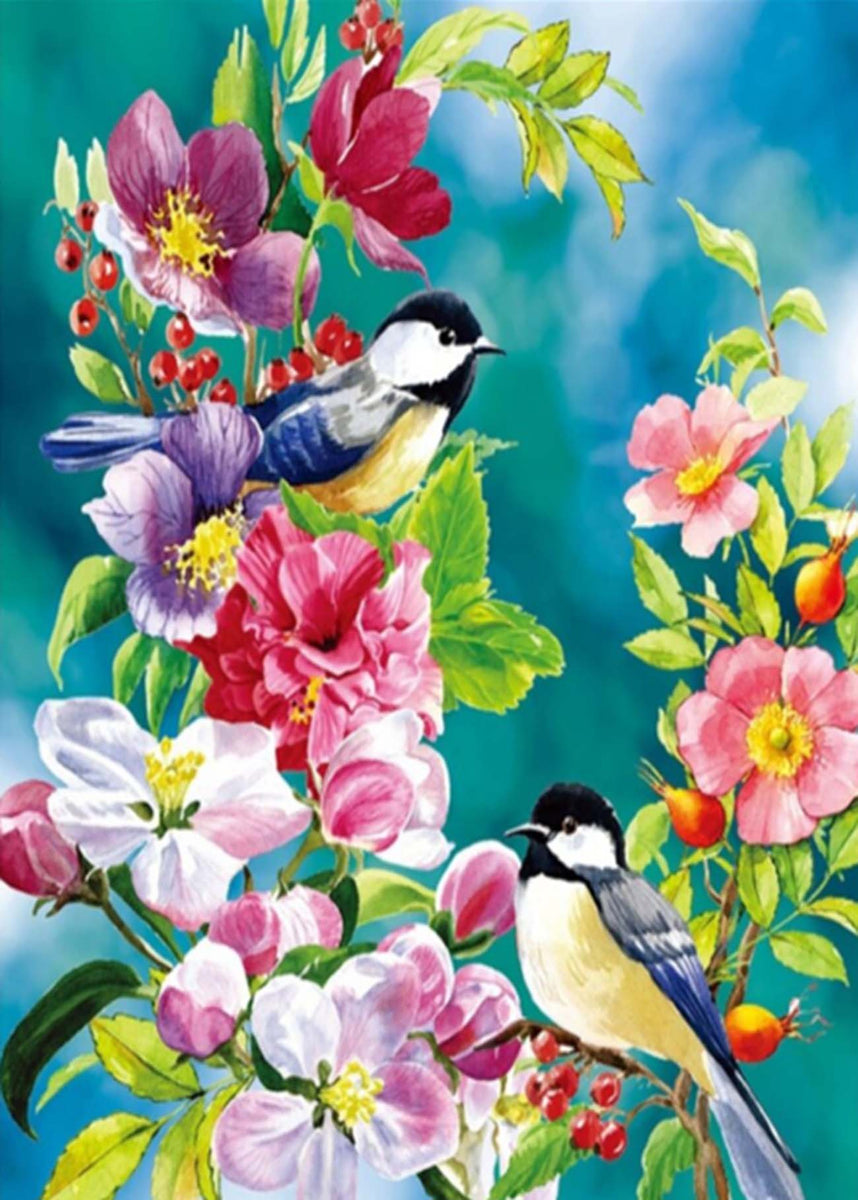 Two Birds and Flowers 5D Diamond Painting 