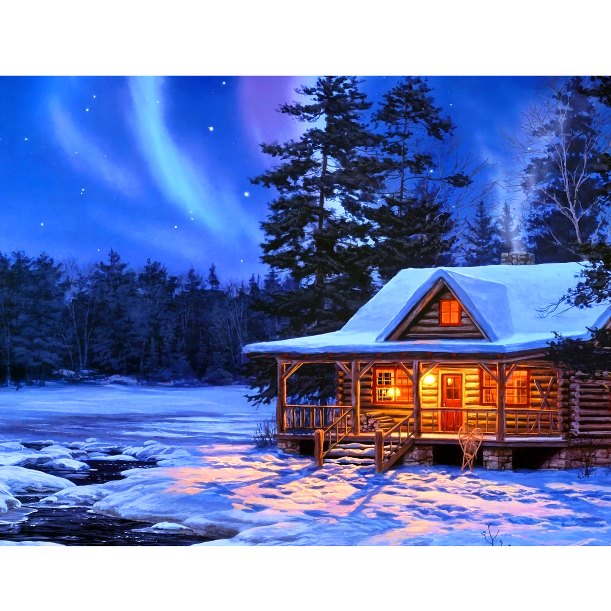 5d Diy Large Diamond Painting Kits For Adult, Country Cabin Round