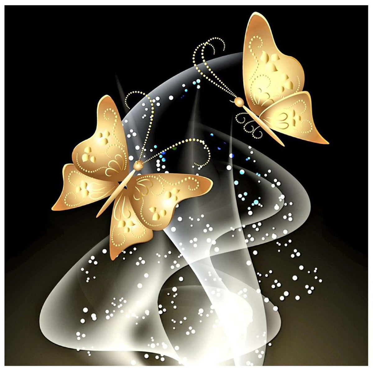 Golden Oasis - Butterfly Diamond Painting Kit - YLJ Art Shop