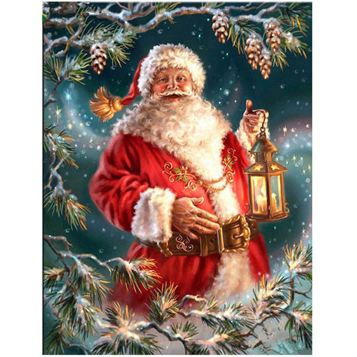 Christmas Velvet Canvas AB Diamond Painting DIY 5D Santa Claus