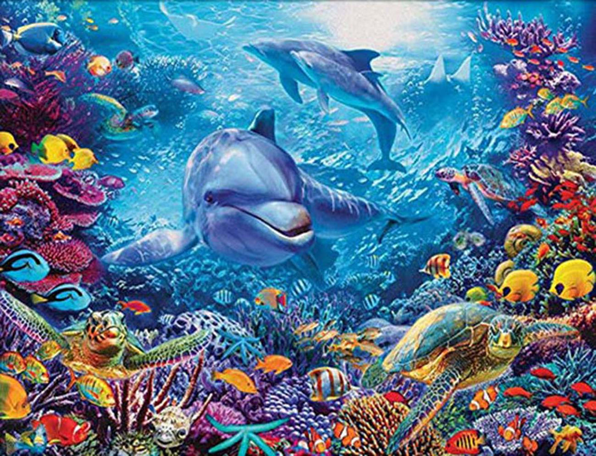 Sea Dolphins and Fish 5D Diamond Painting 