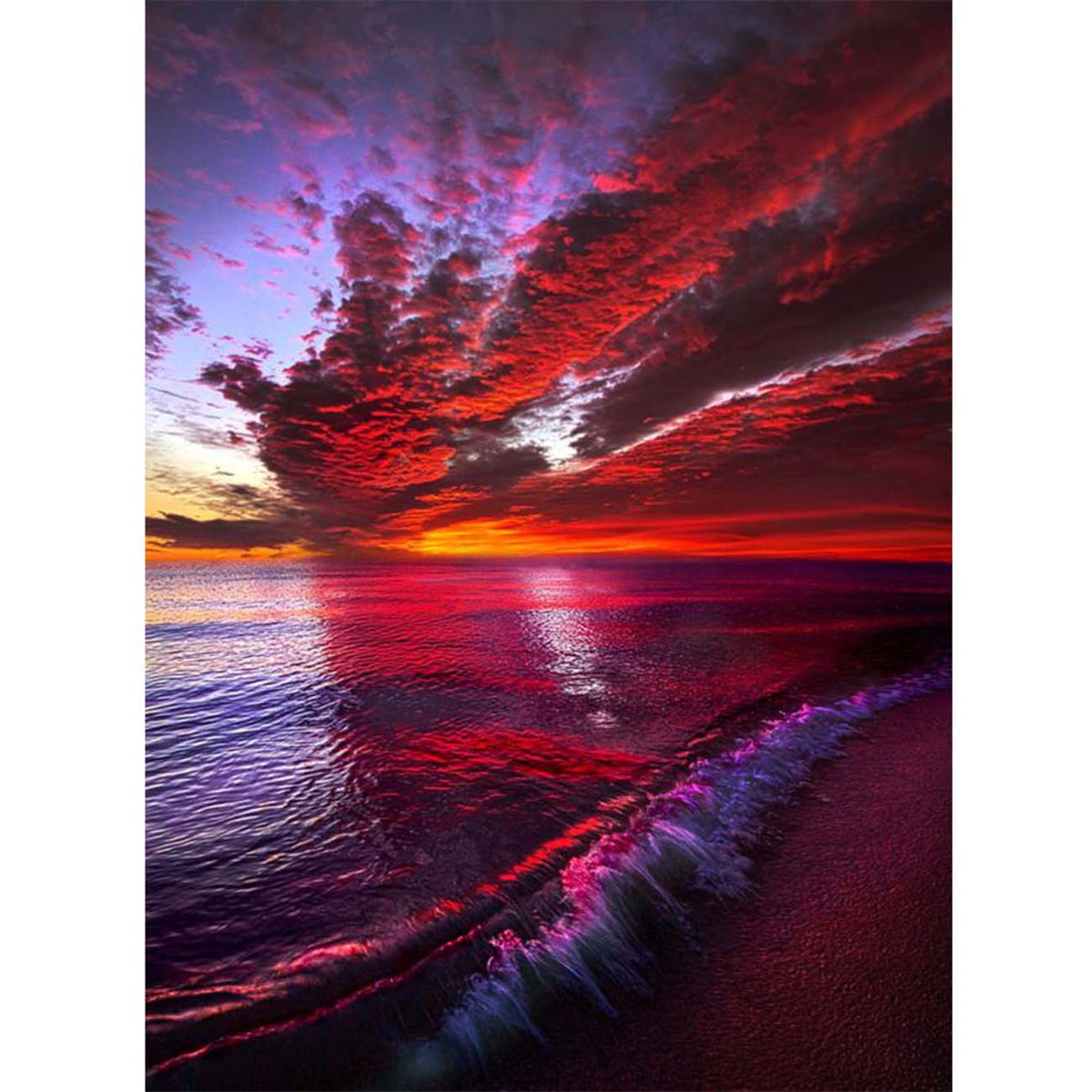 5D Diamond Painting Purple Cloud Beach Sunset Kit