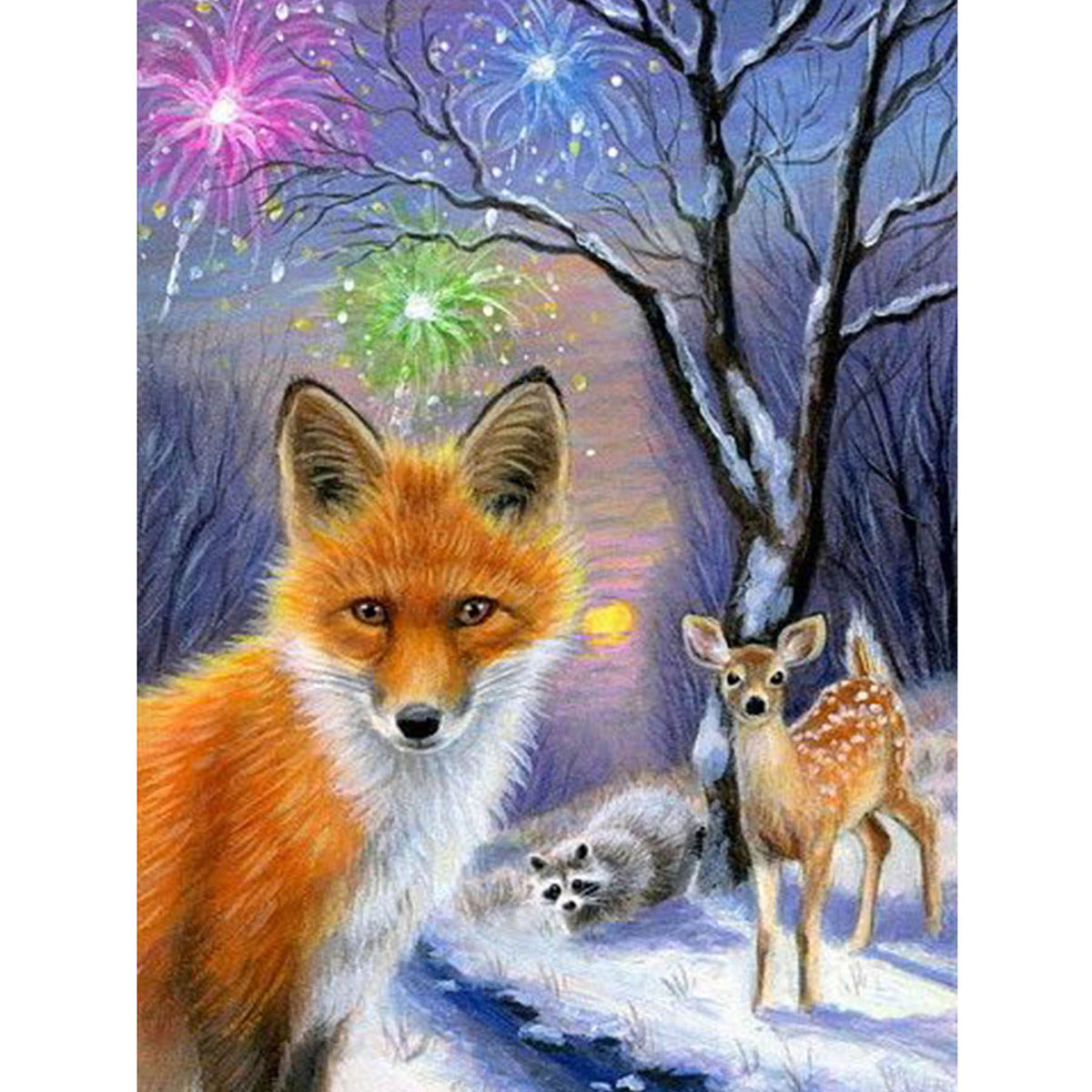 Fox in Light - Animals 5D Diamond Painting - DiamondByNumbers - Diamond  Painting art