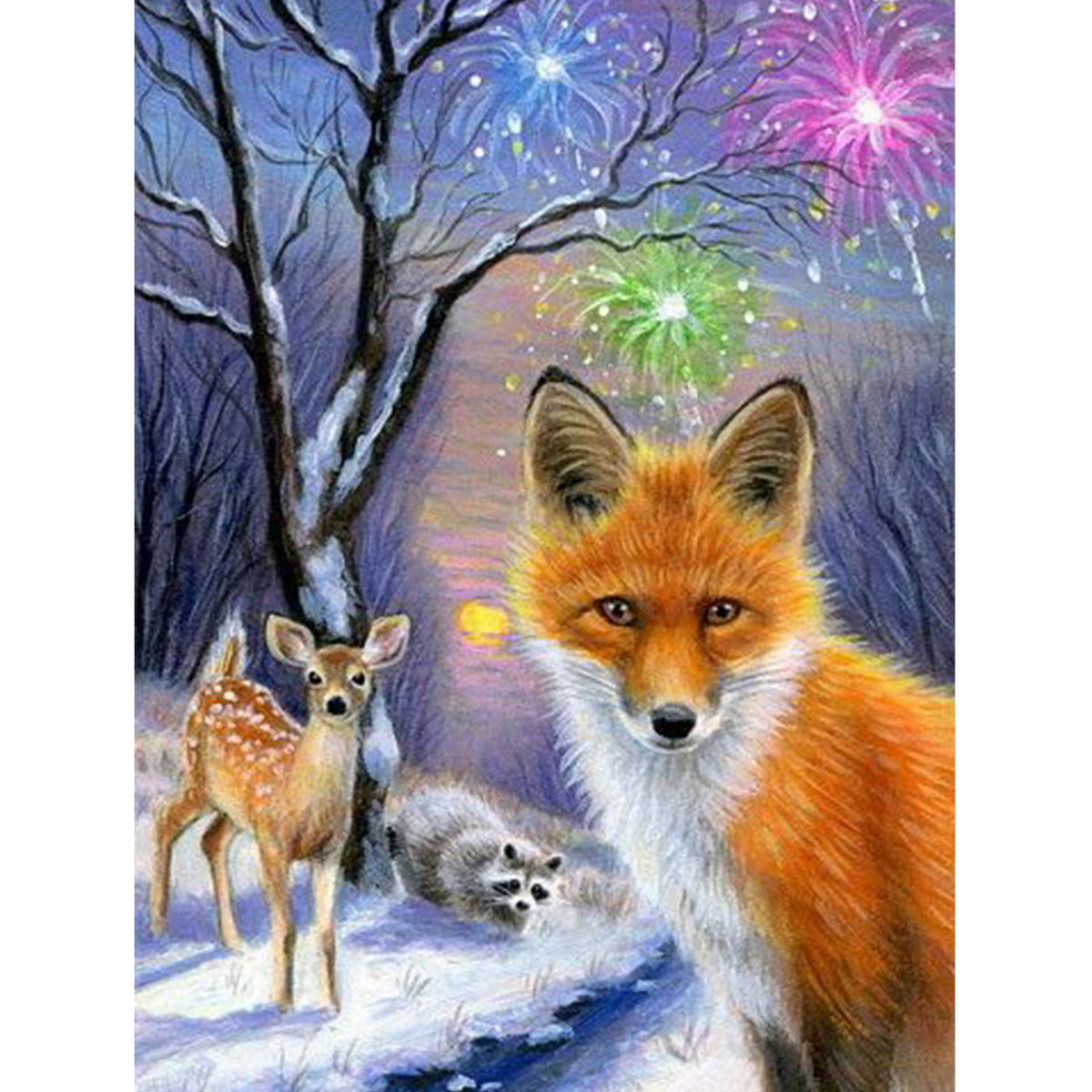 Snow Baby Fox - Animals 5D Diamond Painting - DiamondByNumbers