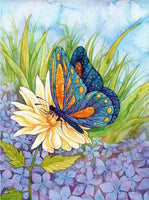 5D Diamond Painting The Grass Has Purple Flowers and Butterflies Paint with Diamonds Art Crystal Craft Decor