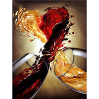 5D Diamond Painting Red Wine And Love Paint with Diamonds Art Crystal Craft Decor