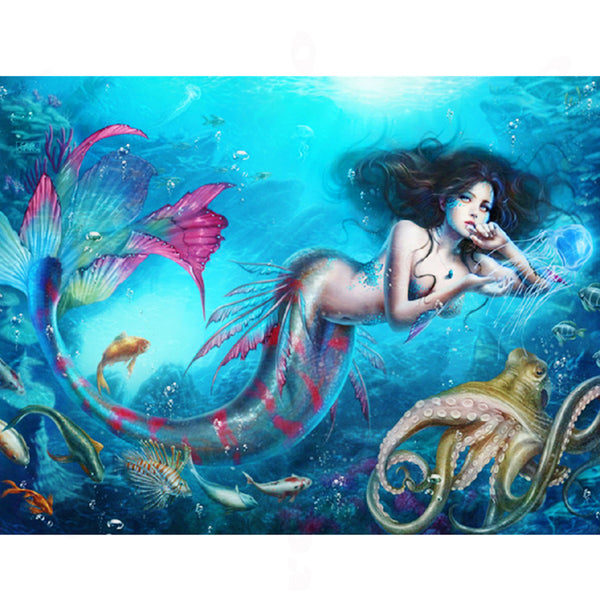 Ocean Moon Mermaid, 5D Diamond Painting Kits