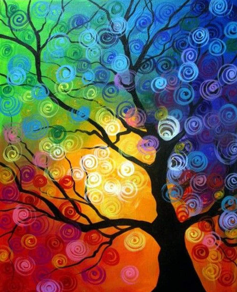5D Diamond Painting Abstract Artistic Colorful Tree Paint with Diamonds Art Crystal Craft Decor