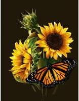 5D Diamond Painting Sunflowers And Butterfly Paint with Diamonds Art Crystal Craft Decor
