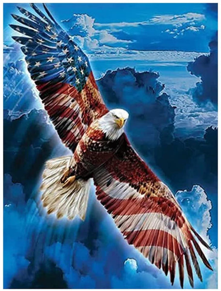 5D Diamond Painting  American Flag Eagle Paint with Diamonds Art Crystal Craft Decor
