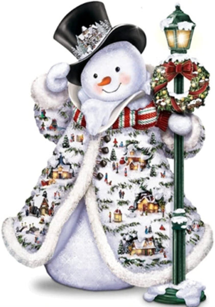 5D Diamond Painting Snowman and Christmas Town Paint with Diamonds Art Crystal Craft Decor