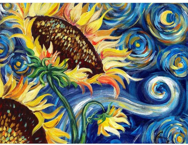 5D Diamond Painting Abstract Sunflower Art Paint with Diamonds Art Crystal Craft Decor
