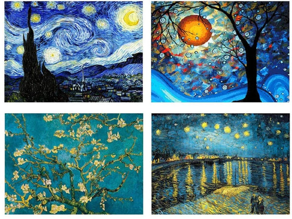 4 Pack 5D Diamond Painting Starry Night Sunny Day Paint with Diamonds Art Crystal Craft Decor