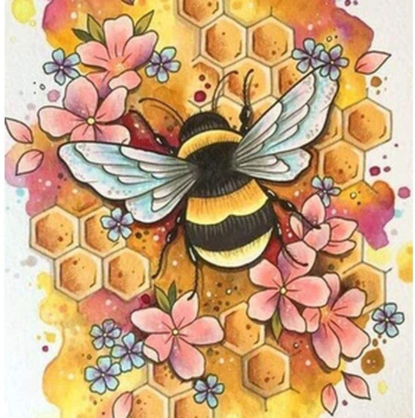 5D Diamond Painting Bee Licking On Honey Paint with Diamonds Art Crystal Craft Decor