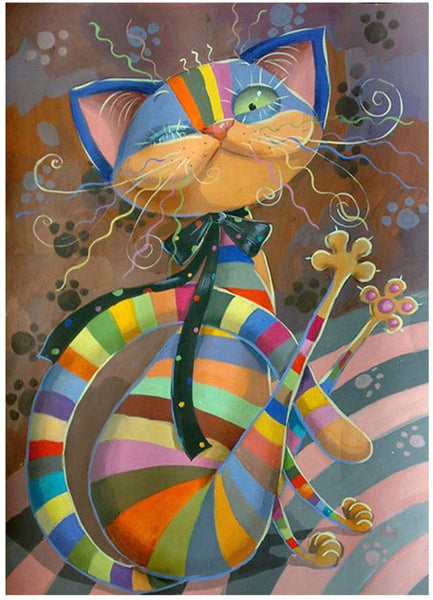 5D Diamond Painting Rainbow Cat Paint with Diamonds Art Crystal Craft Decor