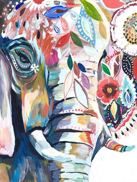5D Diamond Painting Colored Elephant Paint with Diamonds Art Crystal Craft Decor
