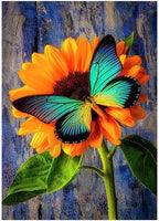 5D Diamond Painting A sunflower and Butterfly Paint with Diamonds Art Crystal Craft Decor