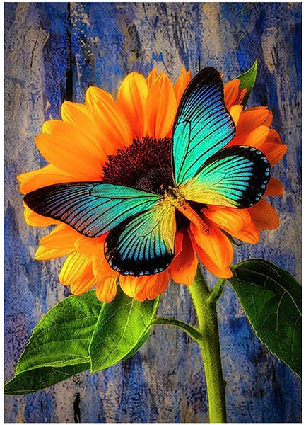 5D Diamond Painting A sunflower and Butterfly Paint with Diamonds Art Crystal Craft Decor
