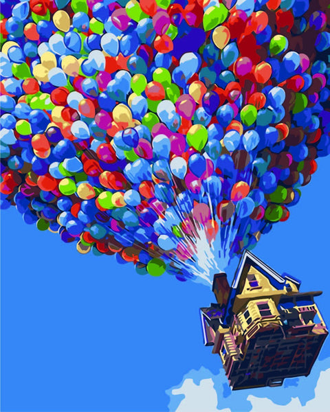 Colourful Balloon House - 5D Diamond Art Painting – Paint by Diamonds