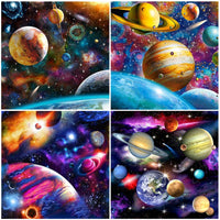 4 Pack 5D Diamond Painting Space Universe Galaxy Paint with Diamonds Art Crystal Craft Decor
