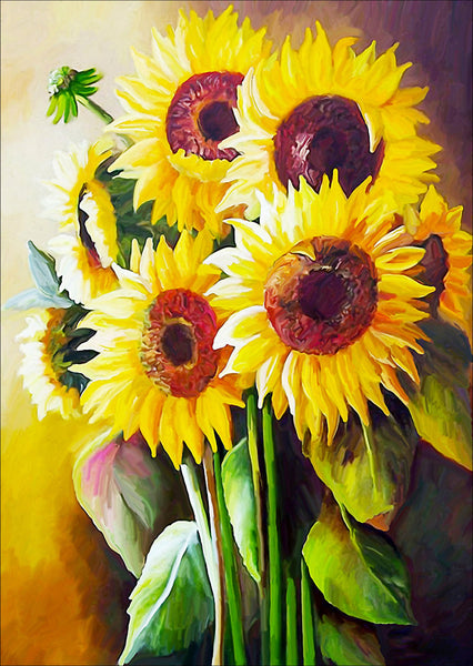 5D Diamond Painting Sunflower Bouquet Paint with Diamonds Art Crystal Craft Decor