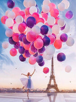 5D Diamond Painting Eiffel Colorful Balloon Girl Paint with Diamonds Art Crystal Craft Decor UH2817