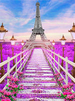 5D Diamond Painting Eiffel Tower Lavender Paint with Diamonds Art Crystal Craft Decor UH2819