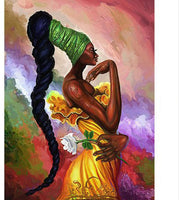 5D Diamond Painting African Woman With Long Hair Paint with Diamonds Art Crystal Craft Decor UH2832