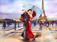 5D Diamond Painting Kissing Eiffel Tower Paint with Diamonds Art Crystal Craft Decor UH2836