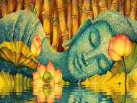 5D Diamond Painting Lotus Sleeping Buddha Paint with Diamonds Art Crystal Craft Decor UH2839