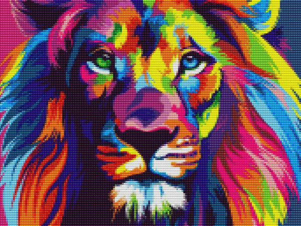 5D Diamond Painting Colored Tiger Paint with Diamonds Art Crystal Craft Decor UH2840