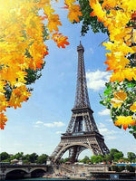 5D Diamond Painting Maple Leaf Tower of Paris Paint with Diamonds Art Crystal Craft Decor UH2844