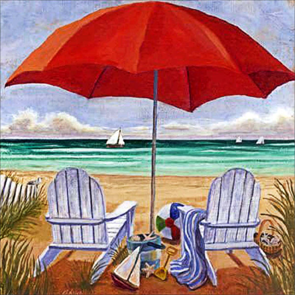 Deck Chairs On The Beach Art - Diamond Paintings 