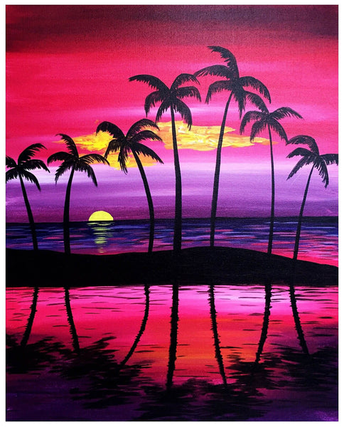 5D Diamond Painting coconut tree beach Paint with Diamonds Art Crystal Craft Decor AH2268