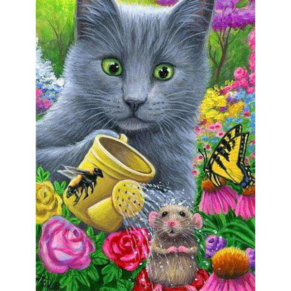 5D Diamond Painting cat bee mouse Paint with Diamonds Art Crystal Craft Decor AH2008