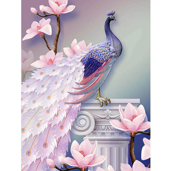 Peacock Diamond Painting, 3D Flash Drill Crystal Paint-by-Number