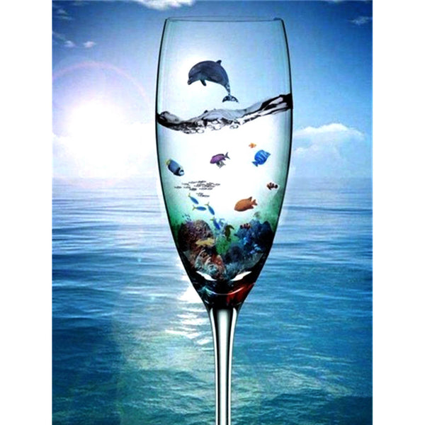 5D Diamond Painting landscape in the Cup Paint with Diamonds Art Crystal Craft Decor AH1304