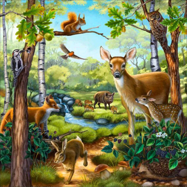 Deer Squad and Forest, Diamond Painting