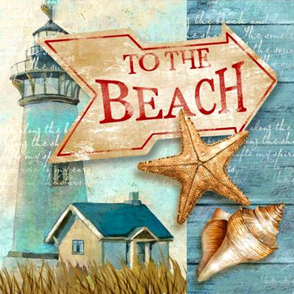 Beach Starfish Alphabet Lighthouse 5D Diamond Painting -   – Five Diamond Painting