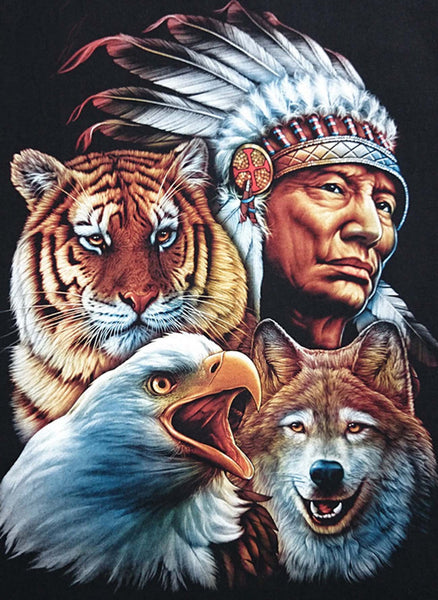 The Indians and the Wolves 5D Diamond Painting -  –  Five Diamond Painting