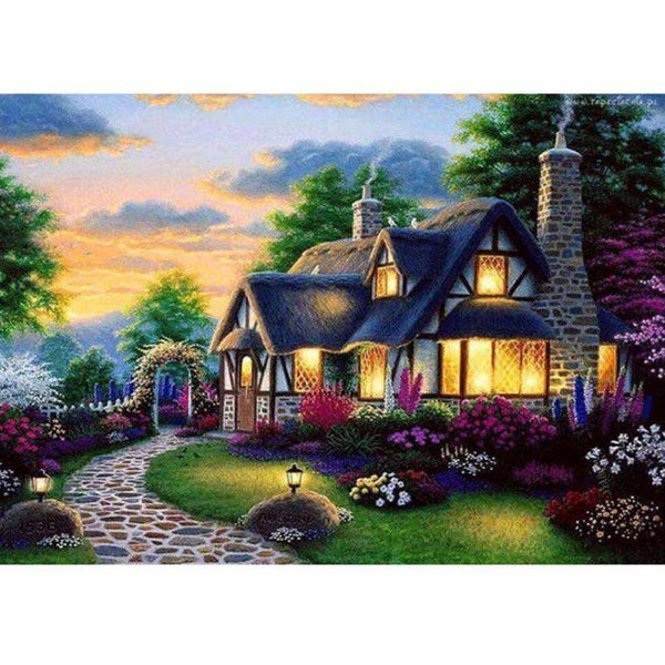 5D Full Diamond Painting on Clearance Lady In Garden Landscape DIY