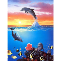 5D Diamond Painting dolphin sea animals Paint with Diamonds Art Crystal Craft Decor AH1534
