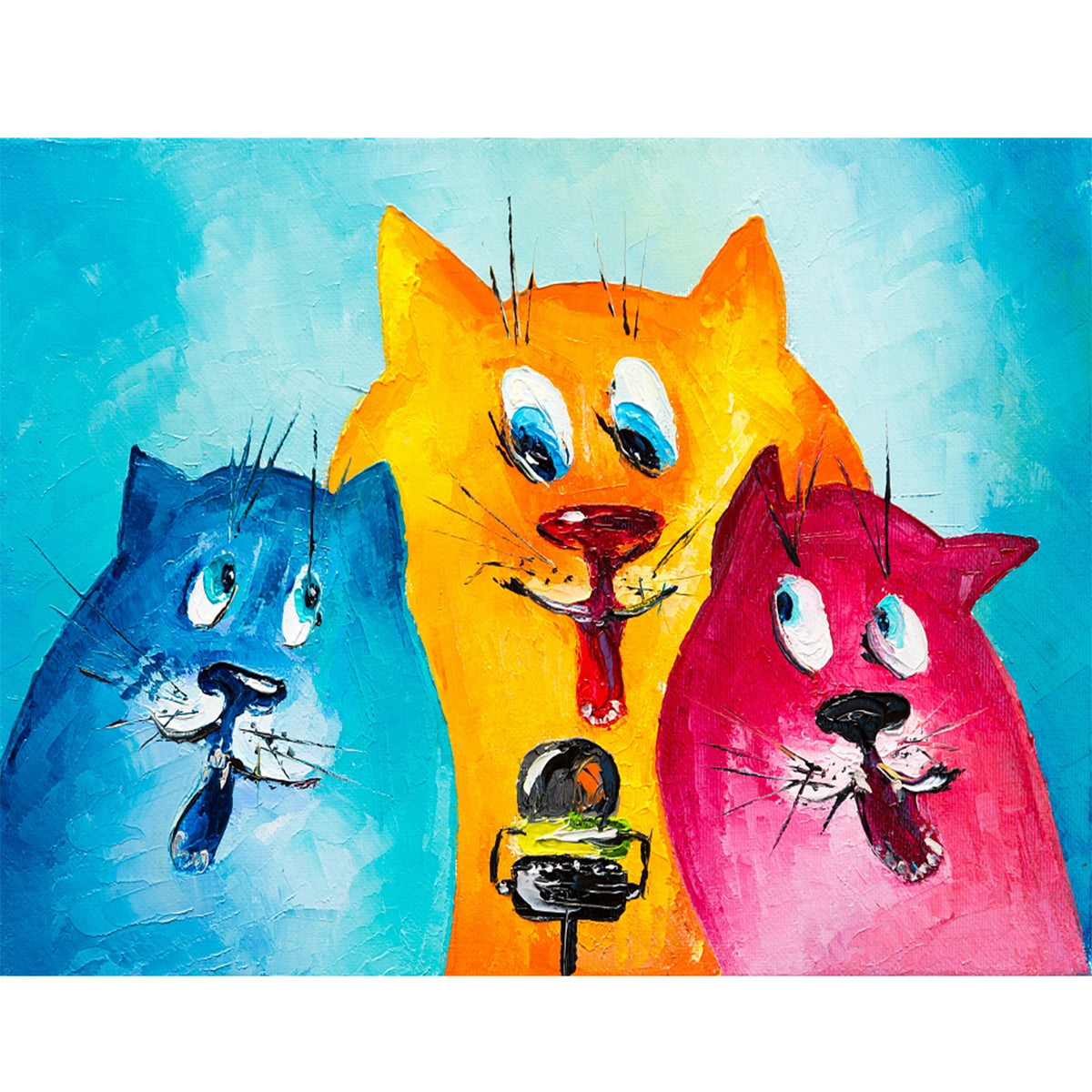 Three Colorful Cats 5D Diamond Painting - 5diamondpainting.com – Five ...