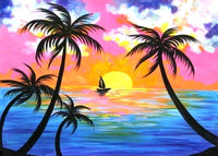 5D Diamond Painting coconut tree beach Paint with Diamonds Art Crystal Craft Decor AH2271