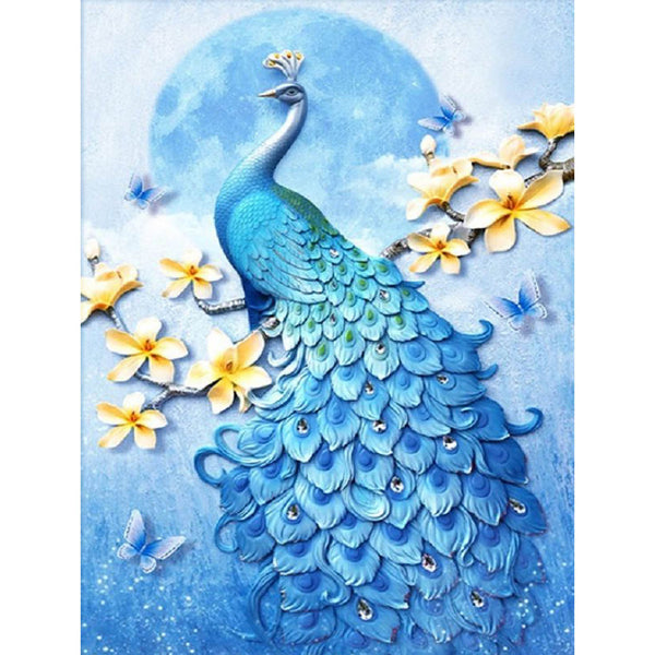 Blooming Peacock DIY Diamond Painting Kit  Peacock Diamond Painting –  Heartful Diamonds